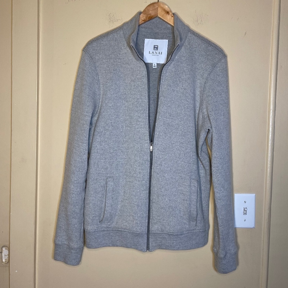 Wool Zip-Up Men's Gray  Luxury Sweater